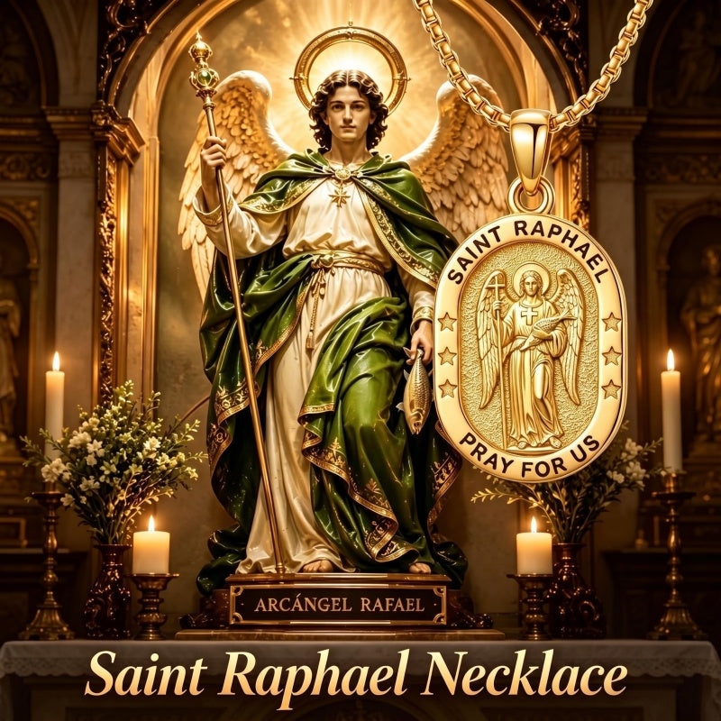 14K Gold  Plated Patron Saint Pendant Necklace Catholic Saints Religious Protective Jewelry Gift