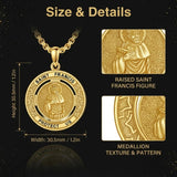 14K Gold Plated Patron Saint Necklace Saint Medal Catholic Amulet Jewelry