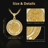 14K Gold Plated Patron Saint Necklace Saint Medal Catholic Amulet Jewelry
