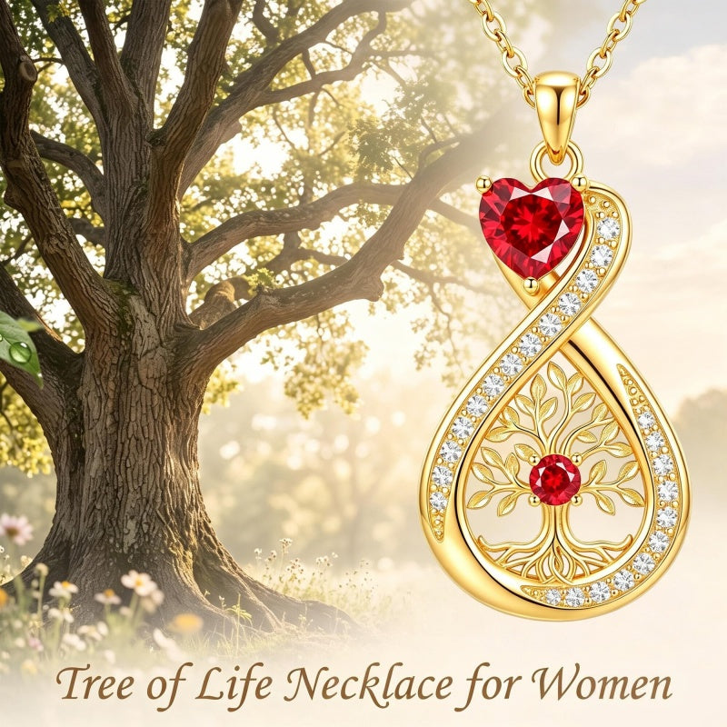 14K Gold Plated Infinity Birthstone  Butterfly Cross Necklace for Women
