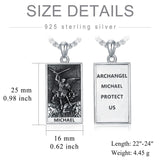 Sterling Silver  Virgin Mary Saint Florian Saint Jude Saint Michael Saint Benedict Amulet Protection Pendant Necklace