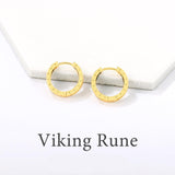 14K Gold Plated  Viking Hoop Earrings