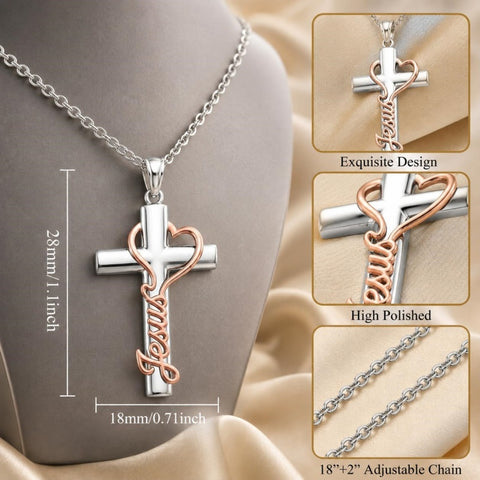 Sterling Silver Cross Pendant Necklace Christian Religious Jewelry Gifts for Anniversary