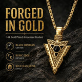 Malachite Turquoise Arrow Pendant Necklace for Men