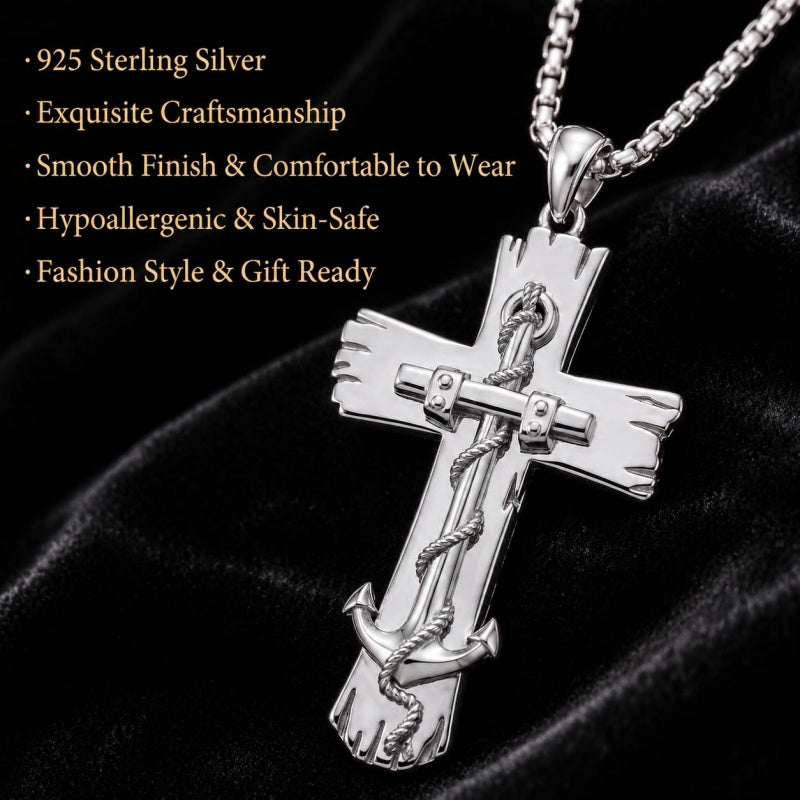 Sterling Silver Cross Pendant Necklace Christian Religious Jewelry Gifts for Anniversary