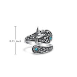 Sterling Silver Turquoise Hummingbird Butterfly Sunflower Adjustable Spoon Ring