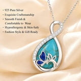 Sterling Silver Teardrop Gemstone Rose Butterfly Infinity Heart Necklace for Women