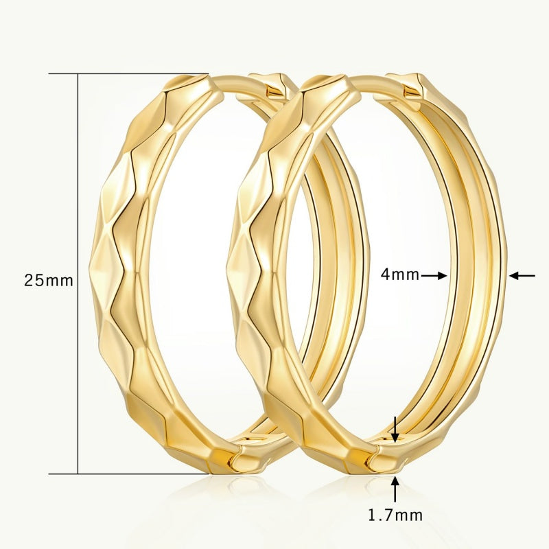 14K Gold Plated Classic Huggie Earrings for Women