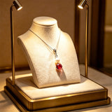 14K Gold Plated Birthstone 8MM  Round Pearl Pendant Necklace for Women