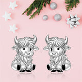 Highland Cow Earrings for Women Sterling Silver 925 Cute Animal Earrings Studs Christmas  Valentines Gifts