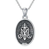 925 Sterling Silver Virgin Mary Goddess Amulet Pendant Necklace