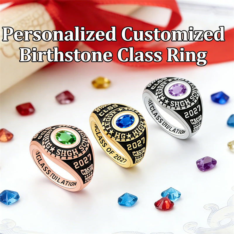 Sterling Silver Personalized  Engraved Class Ringsfor Women