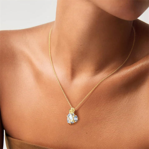 10K 14K 18K Gold Heart Birthstone Rose Pendant Necklace Gifts for Wife Girlfriend Mom Daughter Grandma