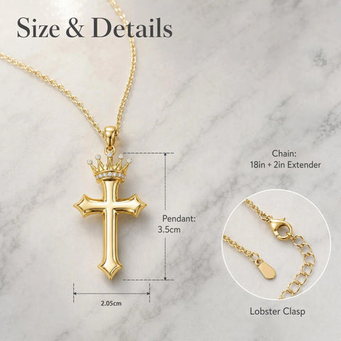14K Gold Plated Cross Pendant Necklace for Women Religious Jewelry