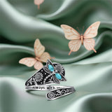 Sterling Silver Oxidized Dragonfly Butterfly Hummingbird Sea Turtle Anchor Cross Tree of Life Sunflower Spoon Ring
