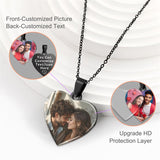 Stainless Steel Heart Personalized Photo Engraved Pendant Necklace