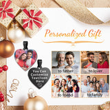 Stainless Steel Heart Personalized Photo Engraved Pendant Necklace