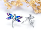 Sterling Silver Cubic Zirconia Dragonfly Stud Earrings