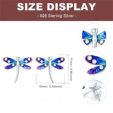 Sterling Silver Cubic Zirconia Dragonfly Stud Earrings