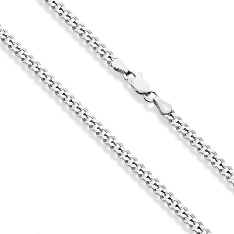 Stainless Steel 3.0mm Diamond Cut Link Curb Chain Necklace for Women Men