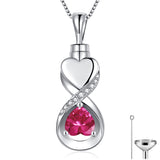 Infinity Heart Cremation Jewelry for Ashes Sterling Silver Urn Necklaces for Women