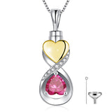 Infinity Heart Cremation Jewelry for Ashes Sterling Silver Urn Necklaces for Women