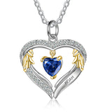 Sterling Silver Personalized Birthstone & Name Heart Shaped Pendant Necklace