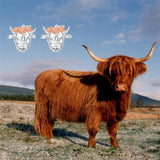 Sterling Silver Highland Cow Stud  Earrings