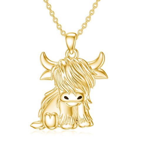 Sterling Silver Highland Cow Necklace