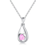 Sterling Silver CZ TearDangle Urn Necklaces for Ashes