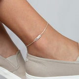 Sterling Silver Personalized Engraved Single Layer Anklet