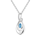 925 Sterling Silver Ash Necklace Crystal Teardrop CZ Keepsake Pendant Infinity Urn Necklace for Ashes Cremation Jewelry