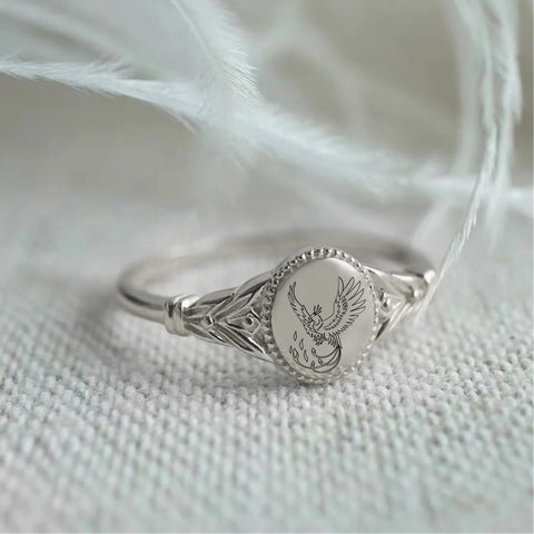 Sterling Silver Phoenix Bird Ring