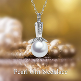 Sterling Silver Pearl Urn Necklace for Ashes