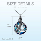 Sterling Silver Circle Crystal Eagle Urn Necklace for Ashes