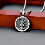 Sterling Silver St Michael St Christopher Pendant Necklace