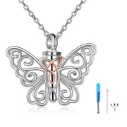 Sterling Silver Celtic Knot Butterfly Urn Necklace for Ashes