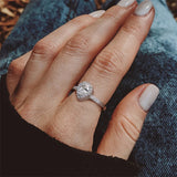 Sterling Silver Teardrop CZ Urn Rings for Ashes