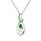 925 Sterling Silver Ash Necklace Crystal Teardrop CZ Keepsake Pendant Infinity Urn Necklace for Ashes Cremation Jewelry