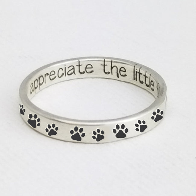 Getname Necklace Personalized Rings Bone Shaped Name Ring Sterling Silver  925 Pet Ring with Paw Print Pet Dog Lover Gifts for Women Men Size 5 :  Amazon.co.uk: Fashion