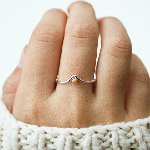 Sterling Silver Simple Mustard Seed Nature Ring