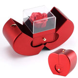 Apple Shaped Eternal Rose Flower Jewelry Gift Box