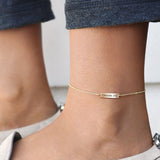 Sterling Silver Personalized Engraved Single Layer Anklet