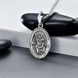 Sterling Silver St Michael St Christopher Pendant Necklace