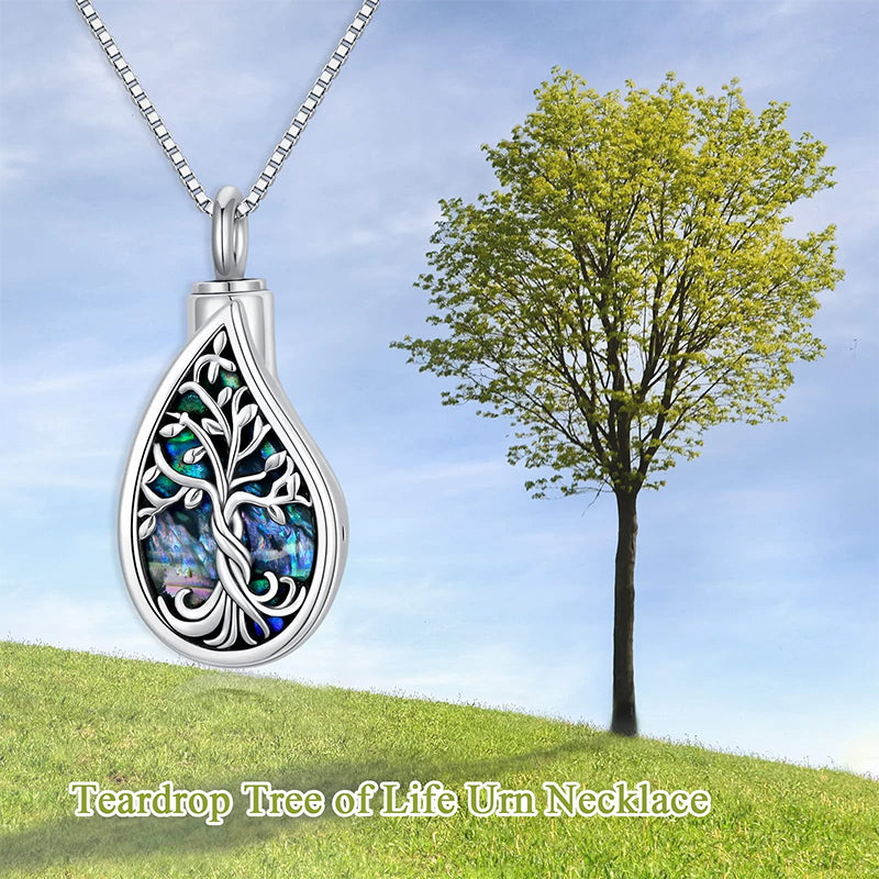 Tree of Life Urn Necklaces for Ashes Sterling Silver Celtic Cremation Jewelry Memorial Keepsake Jewelry for Women
