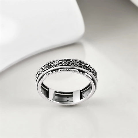 Sterling Silver Cross Spinner Ring