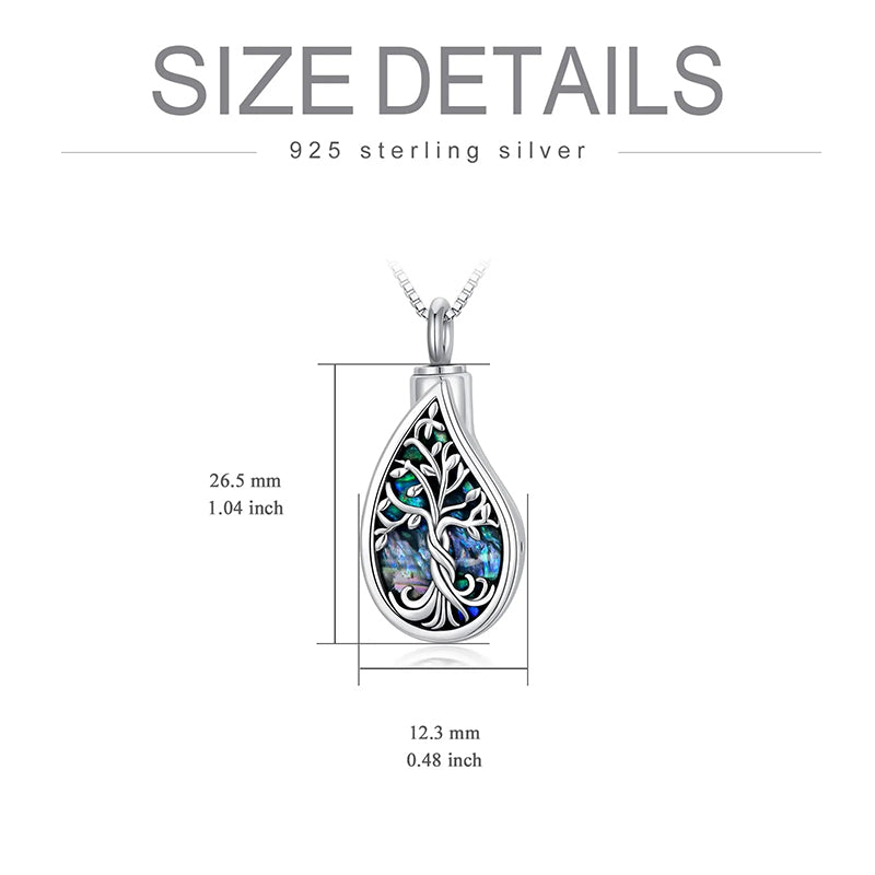 Tree of Life Urn Necklaces for Ashes Sterling Silver Celtic Cremation Jewelry Memorial Keepsake Jewelry for Women