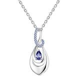 925 Sterling Silver Ash Necklace Crystal Teardrop CZ Keepsake Pendant Infinity Urn Necklace for Ashes Cremation Jewelry