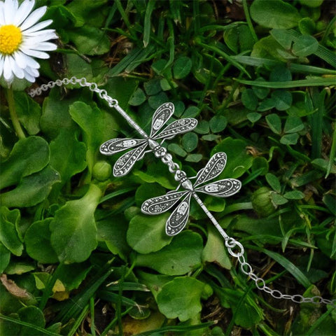 Sterling Silver Dragonfly Single Layer Anklet