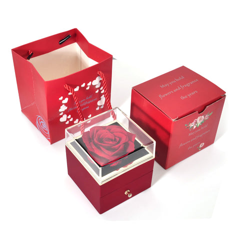 Red Forever Eternal Flower Rose Flower Jewelry Gift Box